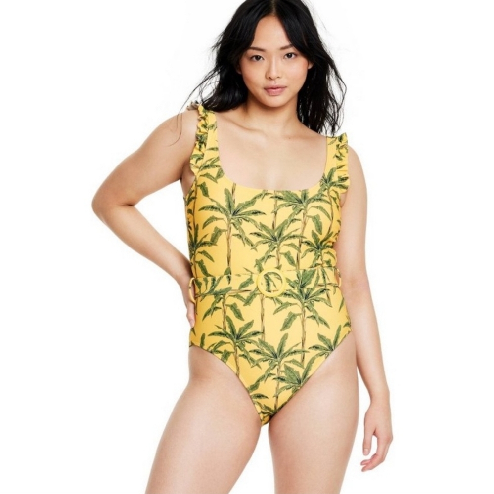 AguaBenditaXTarget Women's Large Palm Print Medium Coverage One Piece Swimsuit